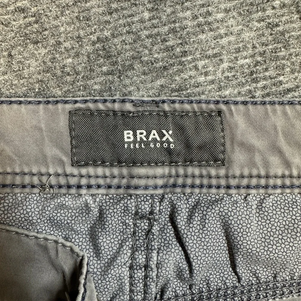 Brax Feel Good Cooper Fancy Mens Grey Regular Fit Pants 35x27 87-1507/06